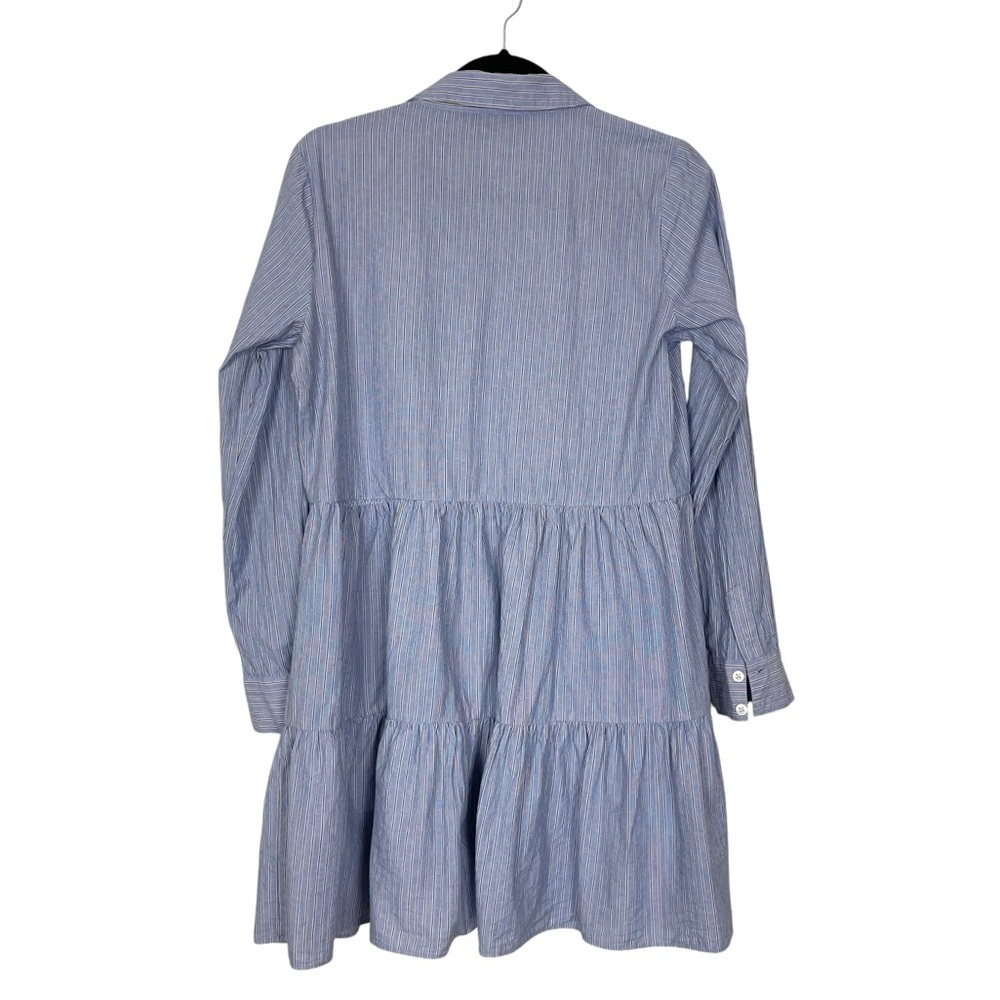 VERONICA BEARD Jemila Tiered Cotton Mini Shirt Dress - Picture 7 of 15